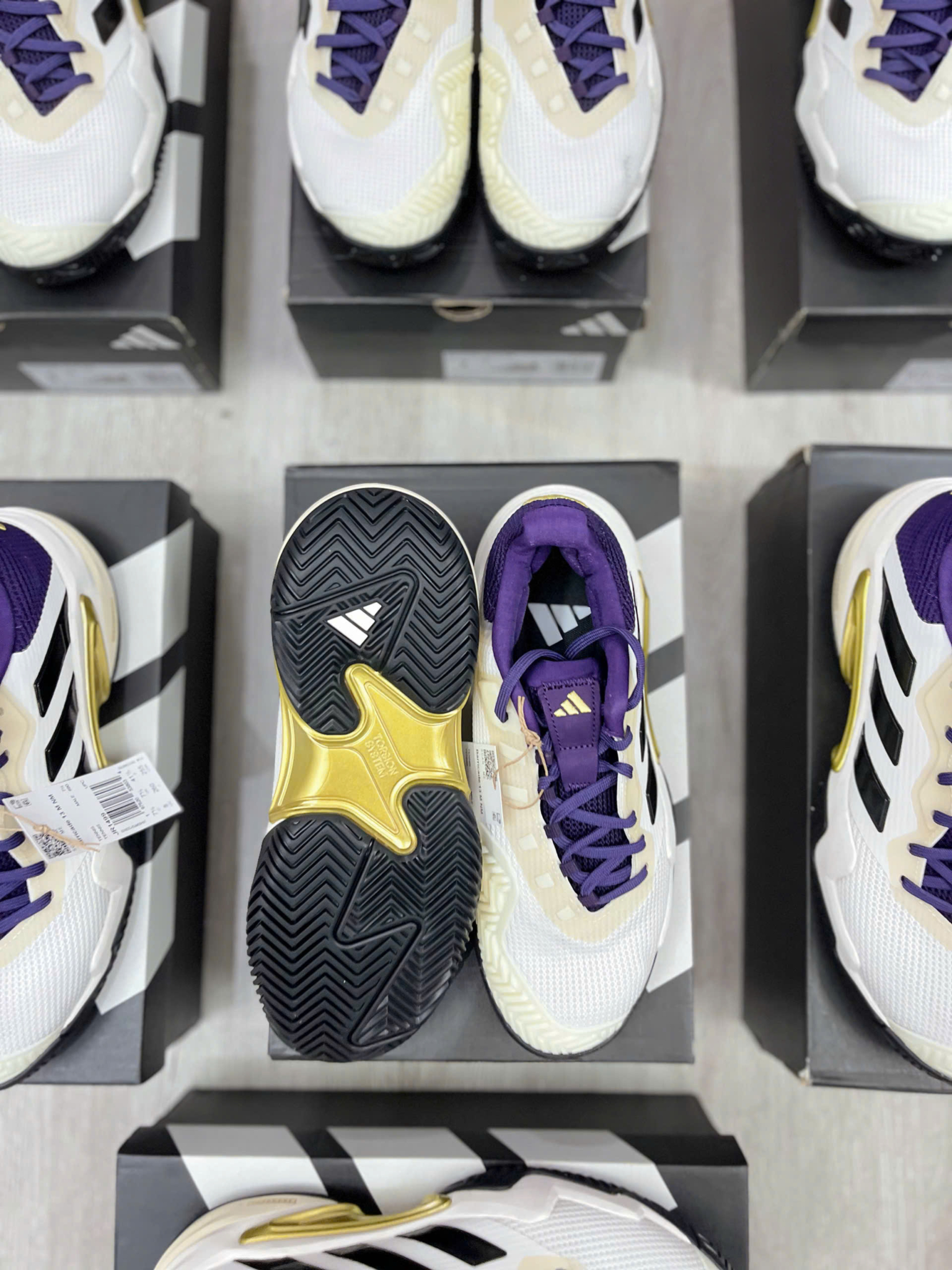 Giày Pickleball Tennis Adidas Barricade 13 Gold JR1499 — ảnh 4
