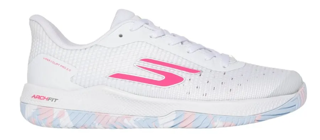 Giày Pickleball Skechers Viper Court Pro 2 White Pink 172109 WMLT — ảnh 1