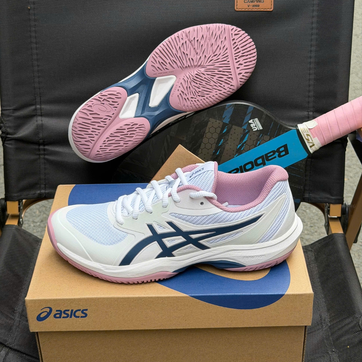 Giày Pickleball Tennis Asics Game FF Blue 1042A281-104 — ảnh 8