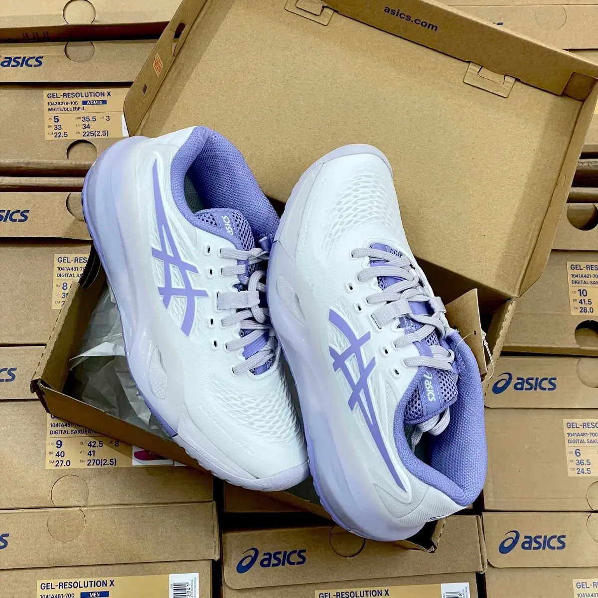 Giày Pickleball Tennis Asics Gel resolution X BlueBell 1042A279-105 — ảnh 2