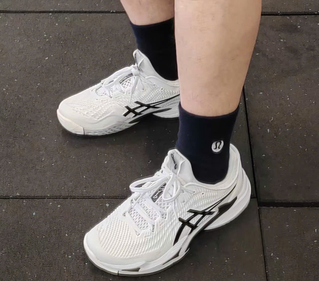 Giày Pickleball Tennis Asics Court FF 3 White Black 1041A370-100 — ảnh 3