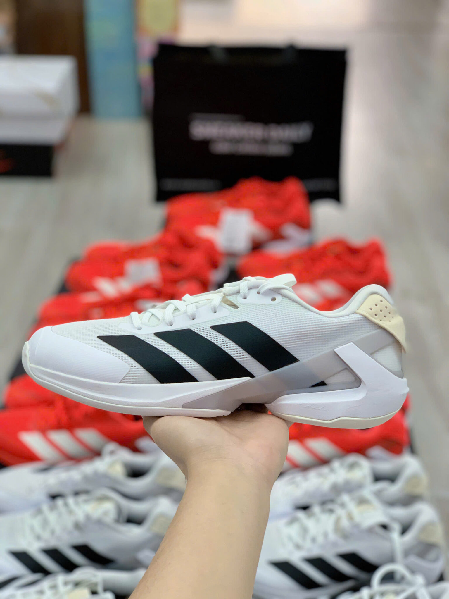 Giày Pickleball Tennis Adidas Adizero Ubersonic 5 White Black IE1376 — ảnh 2