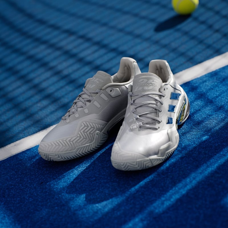 Giày Pickleball Tennis Adidas Barricade 13 25th Silver JP5379 — ảnh 2