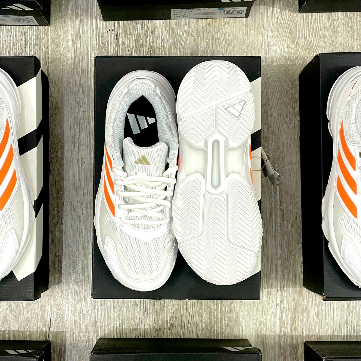 Giày Pickleball Tennis Adidas Courtjam Control 3 Orange JR1788 — ảnh 6