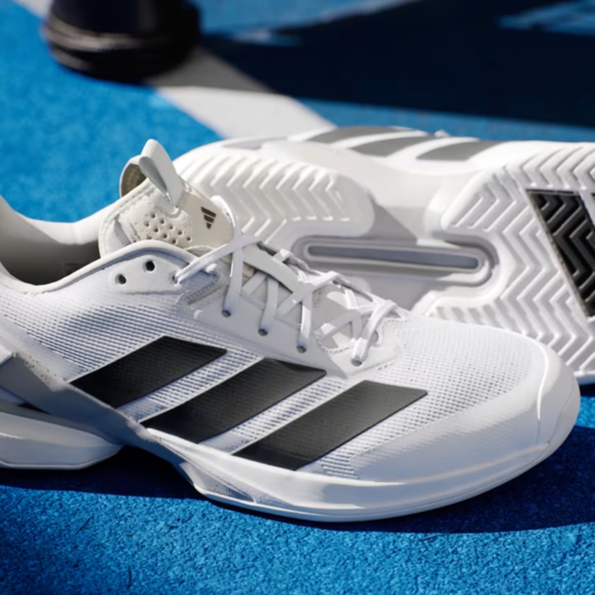 Giày Pickleball Tennis Adidas Adizero Ubersonic 5 White Black IE1376 — ảnh 12