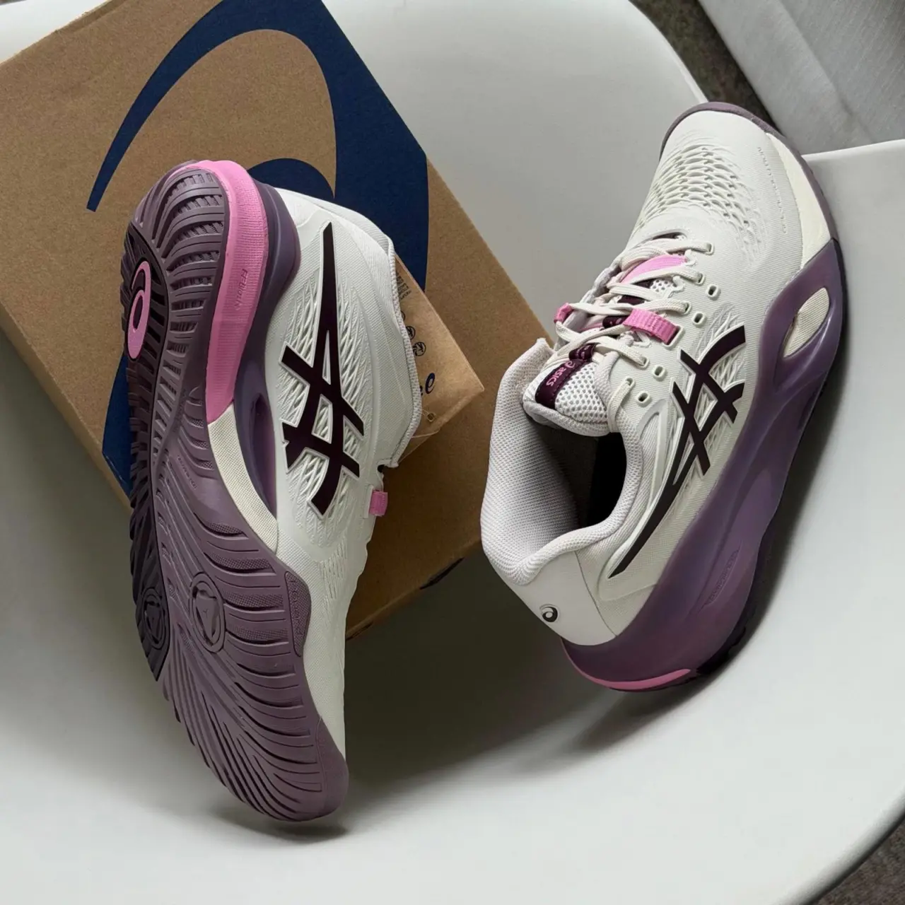 Giày Pickleball Tennis Asics Gel Resolution X Aubergine 1042A279-250 — ảnh 4