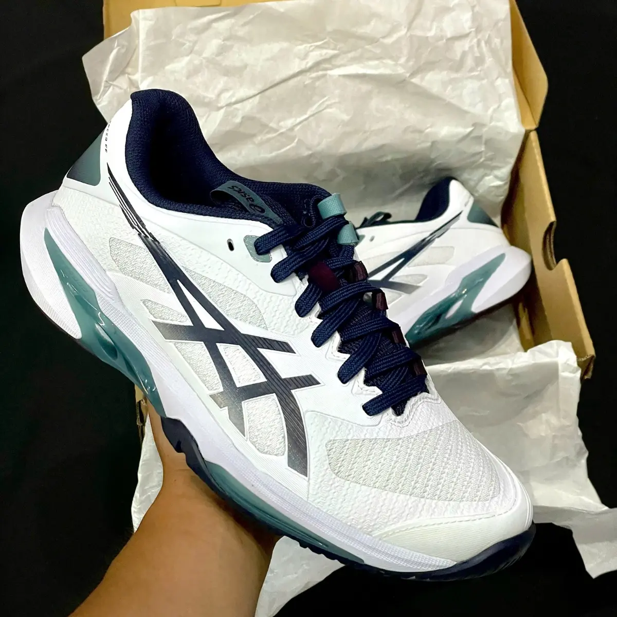 Giày Pickleball Tennis Asics Solution Speed FF 4 Midnight 1041A532-102 — ảnh 2