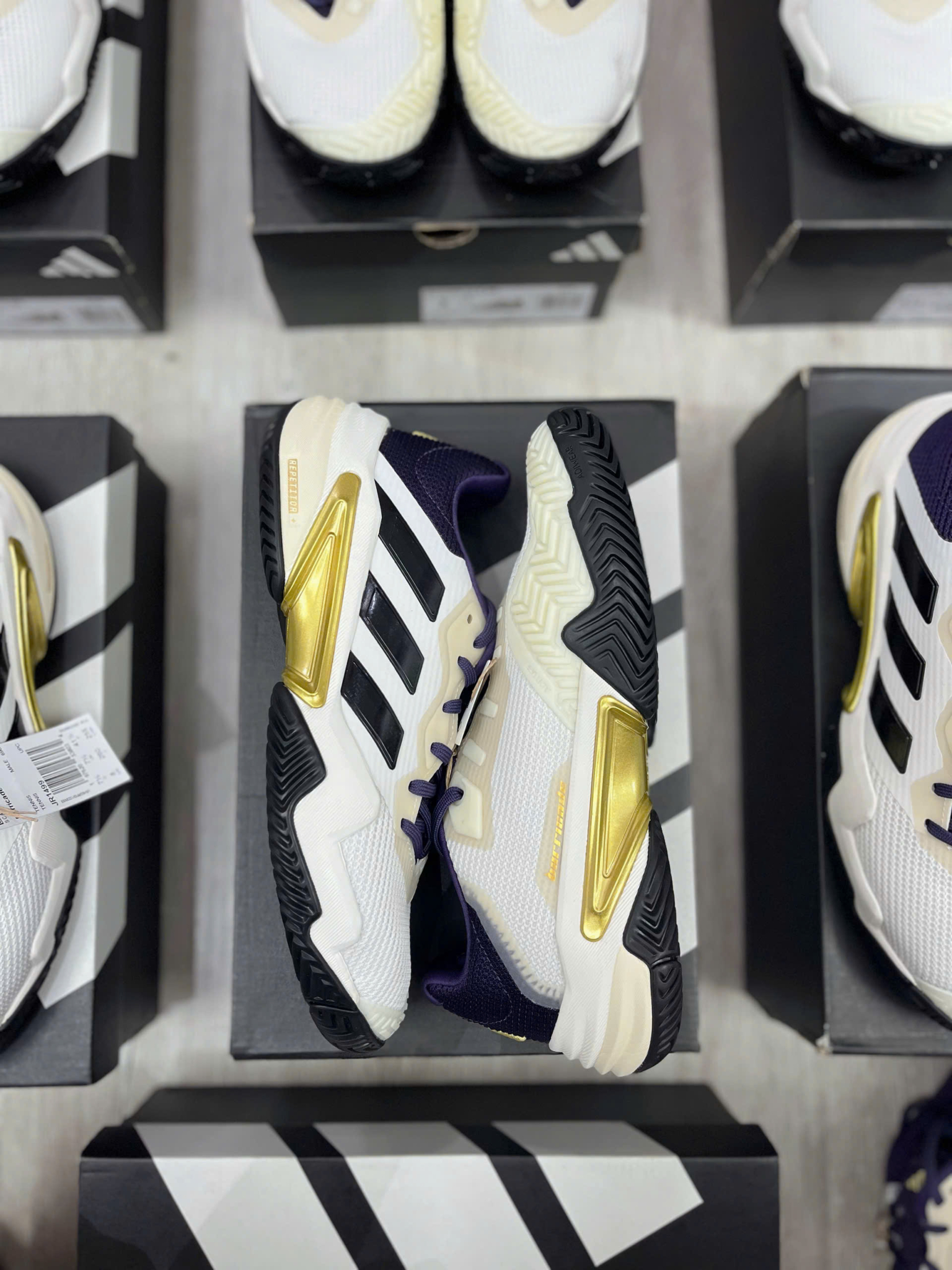 Giày Pickleball Tennis Adidas Barricade 13 Gold JR1499 — ảnh 10