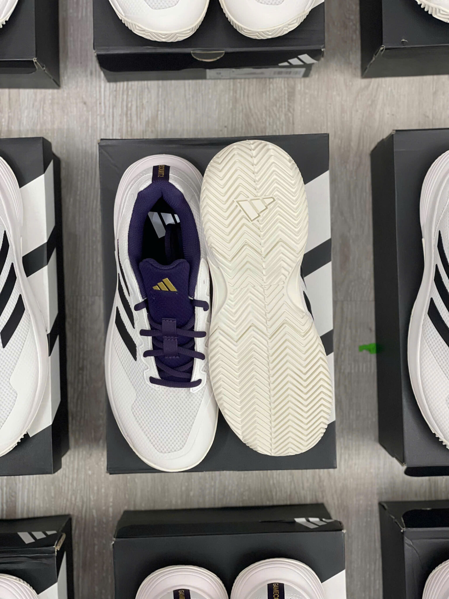 Giày Pickleball Tennis Adidas Gamecourt 2 White Black JS1949 — ảnh 7