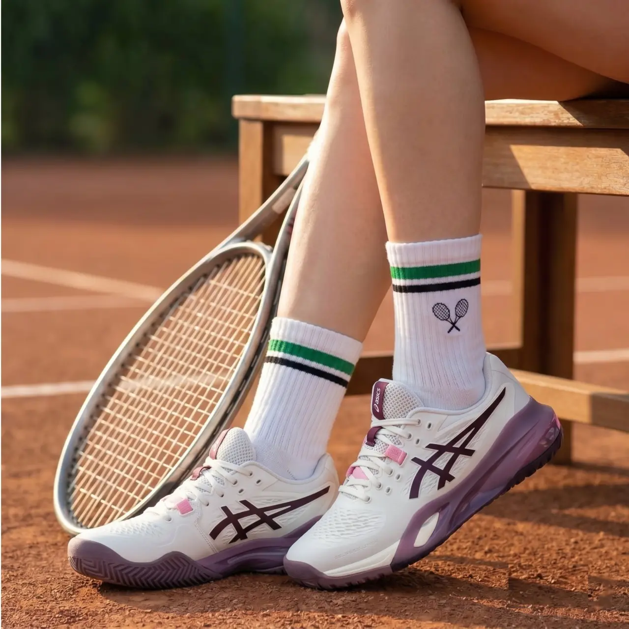 Giày Pickleball Tennis Asics Gel Resolution X Aubergine 1042A279-250 — ảnh 2