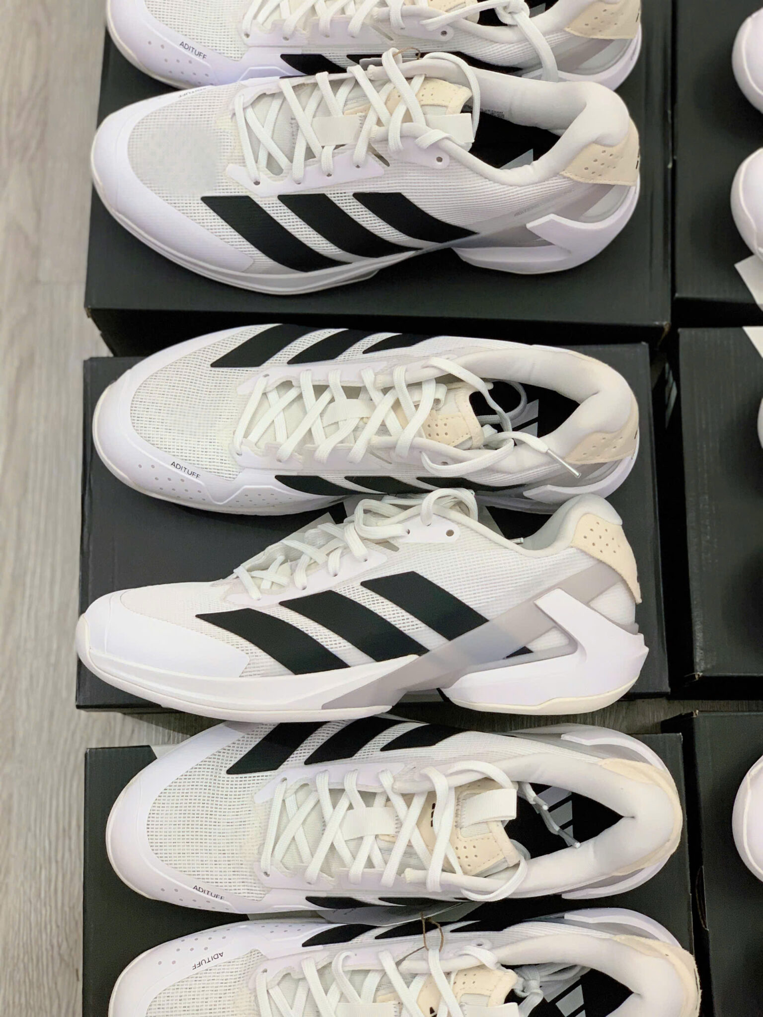 Giày Pickleball Tennis Adidas Adizero Ubersonic 5 White Black IE1376 — ảnh 4