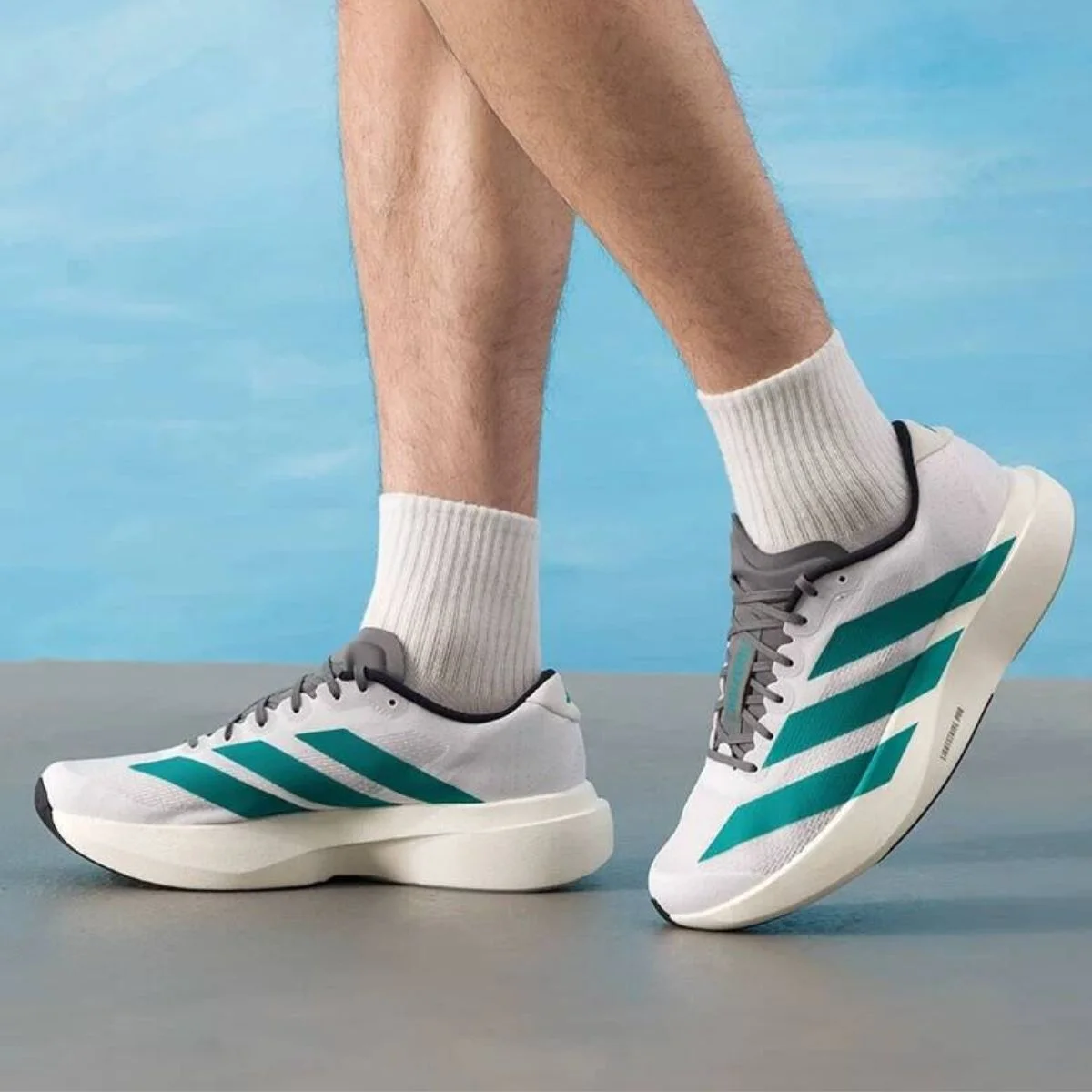 Giày chạy bộ Adidas Adizero Evo SL White Green JS4487 — ảnh 2