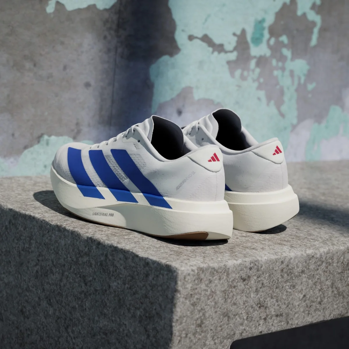 Giày chạy bộ Adidas Adizero Evo SL White Blue JS4494 — ảnh 4